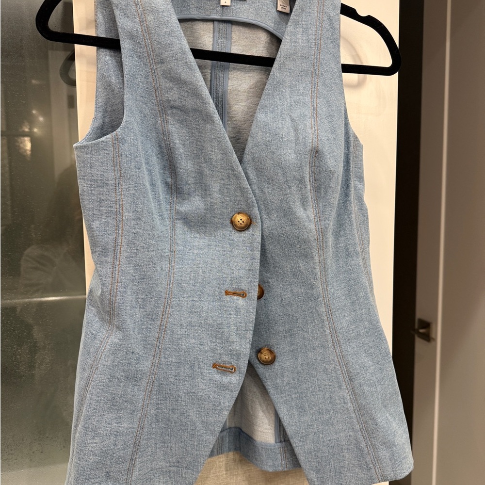 Light Blue Buttoned Vest